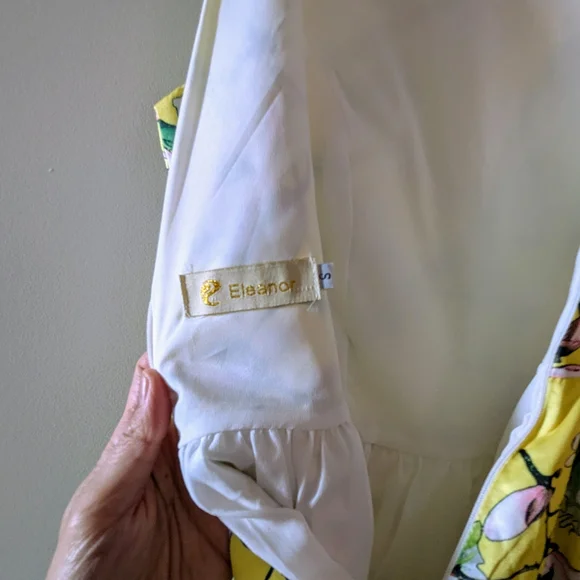 Eleanor Floral High-low Pleated Formal Dress in Yellow, Size Small - Picture 4 of 6